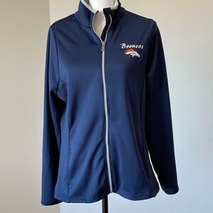 Antigua Zip of front Denver Broncos Jacket Large Football Team Spirit Tailgate